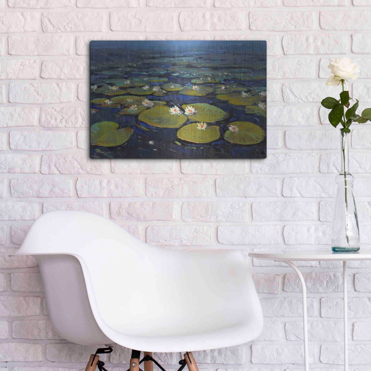 Luxe Metal Art 'Lily Pads II' by Tim O'Toole, Metal Wall Art,24x16