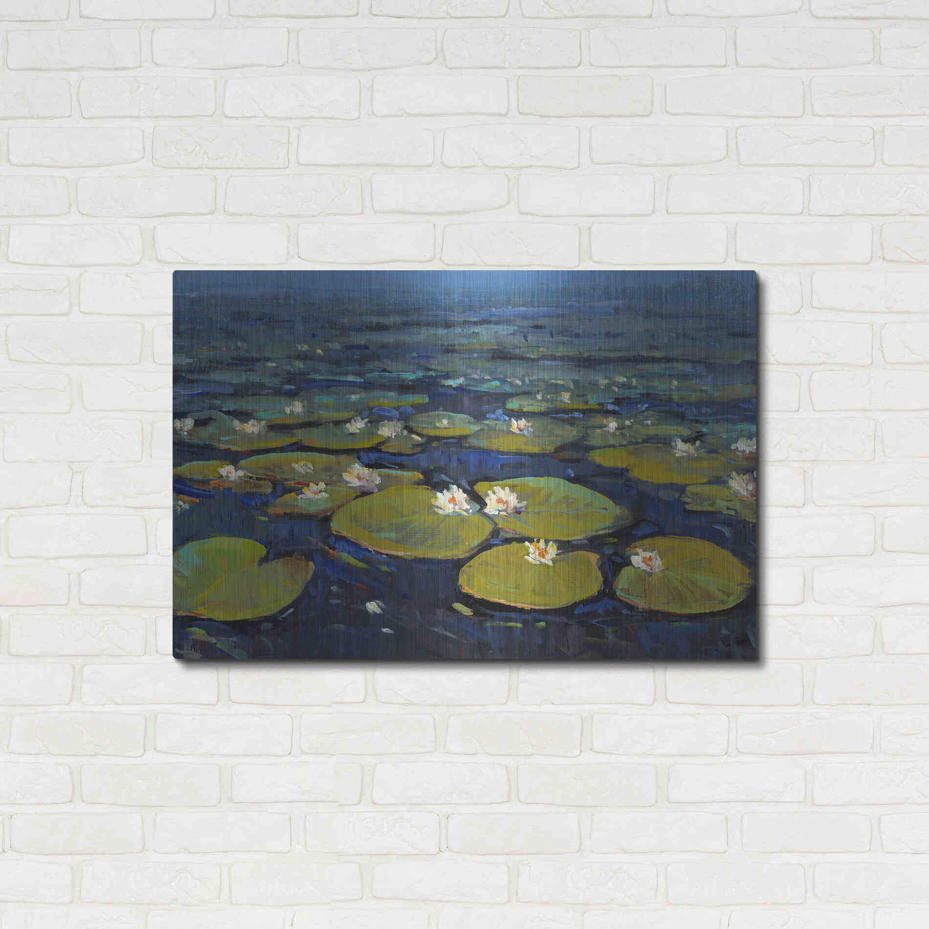 Luxe Metal Art 'Lily Pads II' by Tim O'Toole, Metal Wall Art,36x24