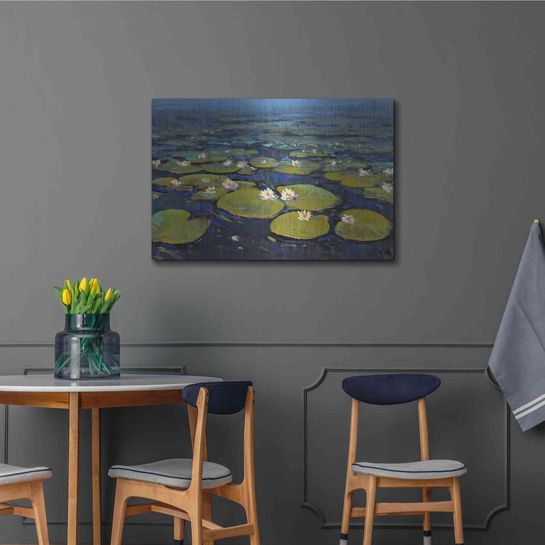 Luxe Metal Art 'Lily Pads II' by Tim O'Toole, Metal Wall Art,36x24