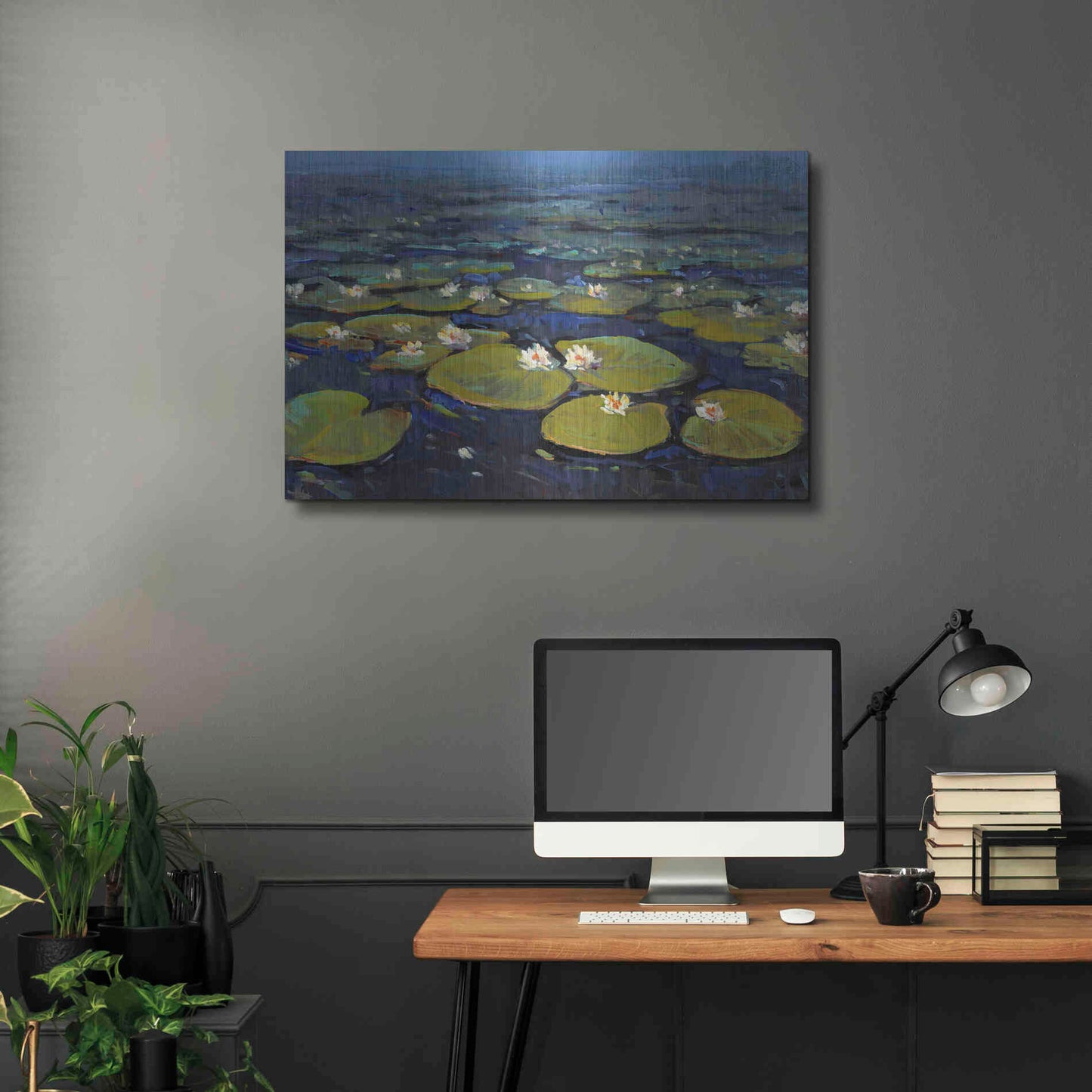 Luxe Metal Art 'Lily Pads II' by Tim O'Toole, Metal Wall Art,36x24