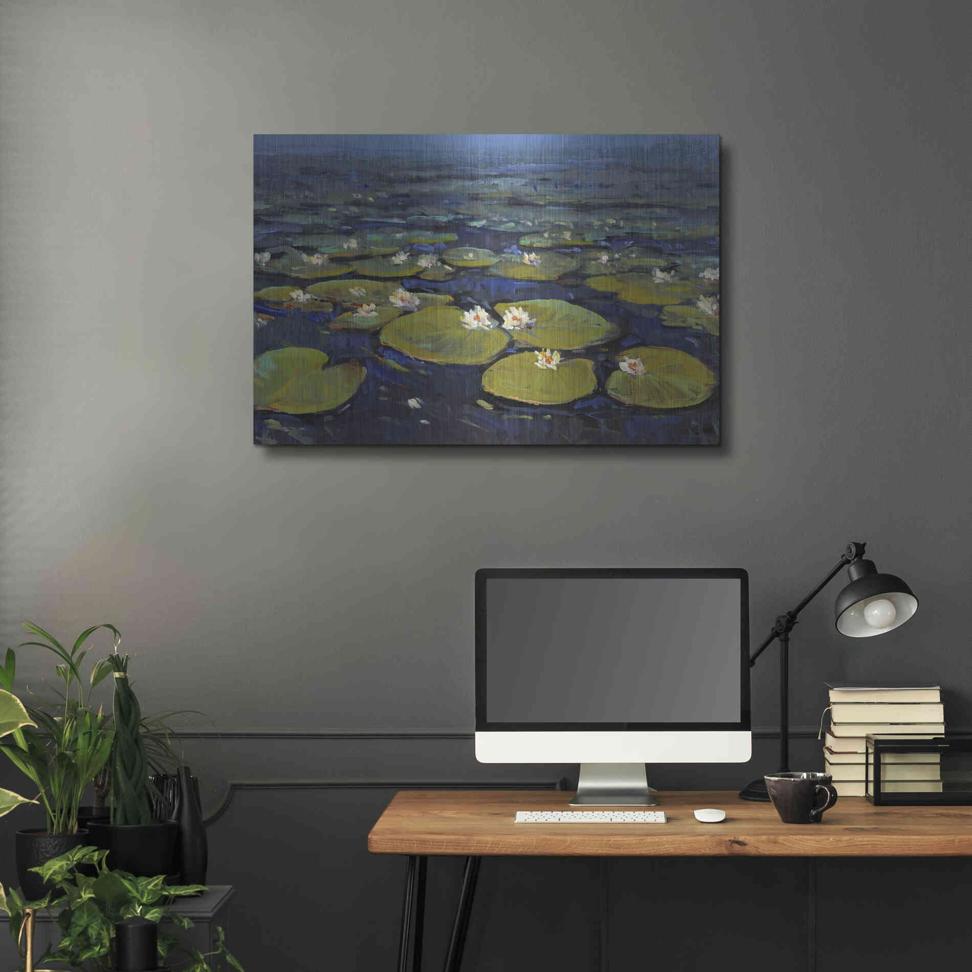 Luxe Metal Art 'Lily Pads II' by Tim O'Toole, Metal Wall Art,36x24