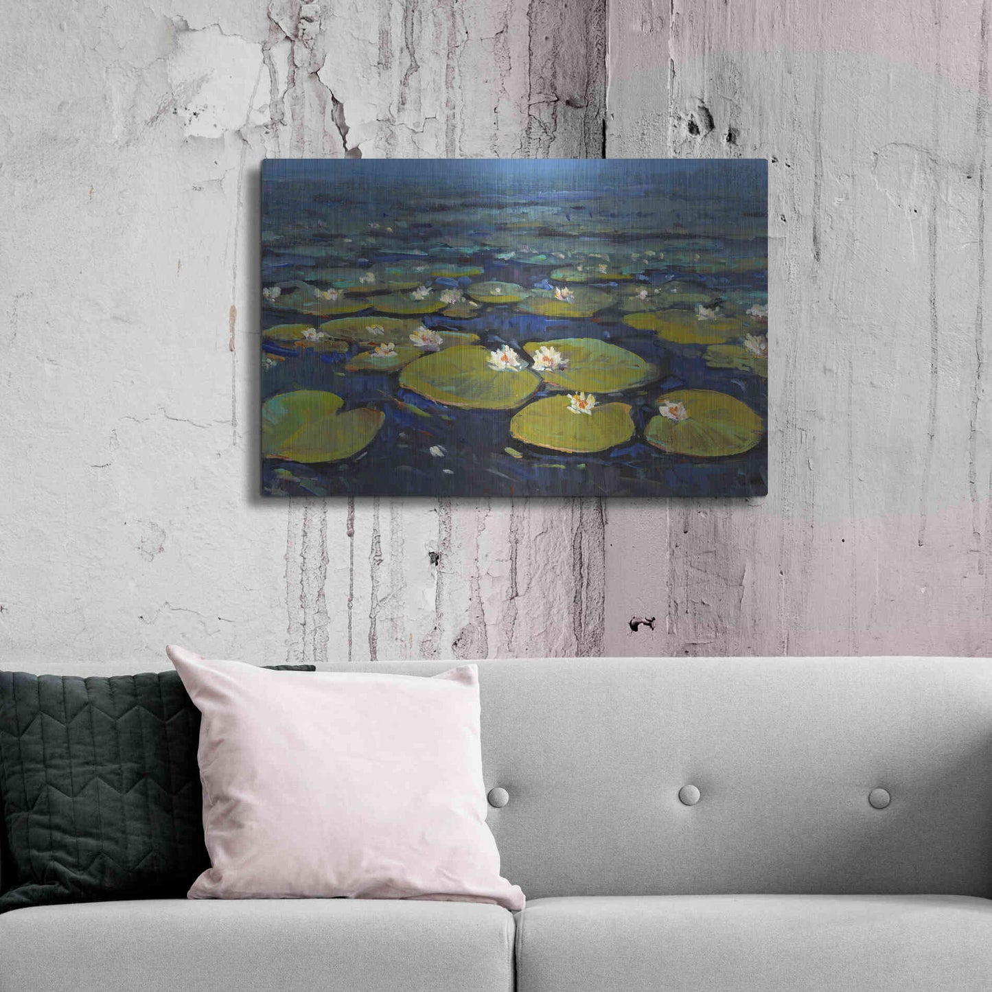 Luxe Metal Art 'Lily Pads II' by Tim O'Toole, Metal Wall Art,36x24