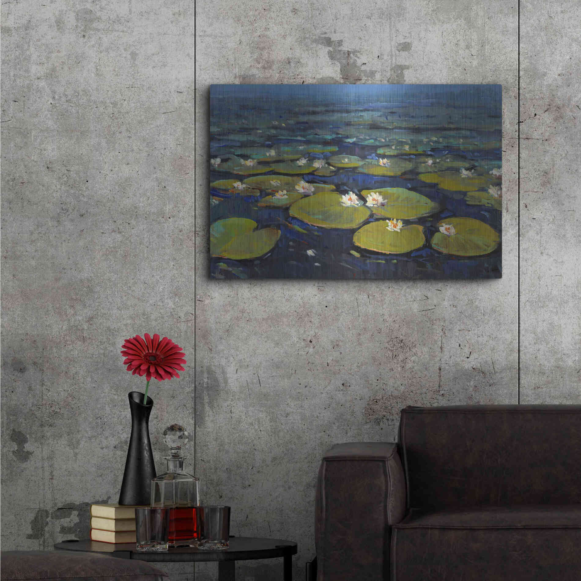 Luxe Metal Art 'Lily Pads II' by Tim O'Toole, Metal Wall Art,36x24