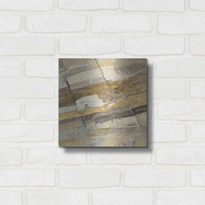 Luxe Metal Art 'Gold Streak' by Albena Hristova, Metal Wall Art,12x12
