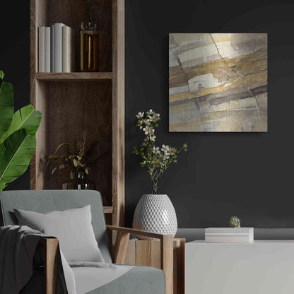 Luxe Metal Art 'Gold Streak' by Albena Hristova, Metal Wall Art,24x24