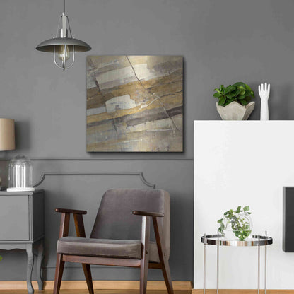 Luxe Metal Art 'Gold Streak' by Albena Hristova, Metal Wall Art,24x24