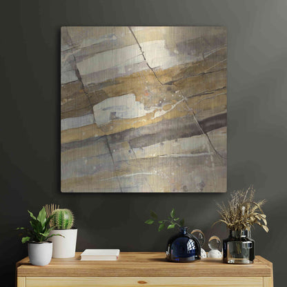 Luxe Metal Art 'Gold Streak' by Albena Hristova, Metal Wall Art,24x24