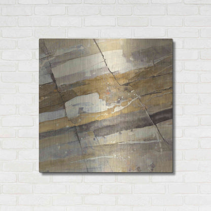 Luxe Metal Art 'Gold Streak' by Albena Hristova, Metal Wall Art,36x36