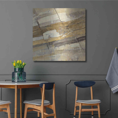 Luxe Metal Art 'Gold Streak' by Albena Hristova, Metal Wall Art,36x36
