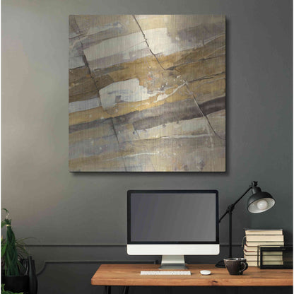 Luxe Metal Art 'Gold Streak' by Albena Hristova, Metal Wall Art,36x36