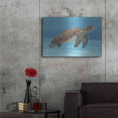 Luxe Metal Art 'Ocean Sea Turtle I' by Tim O'Toole, Metal Wall Art,36x24