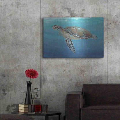 Luxe Metal Art 'Ocean Sea Turtle II' by Tim O'Toole, Metal Wall Art,36x24