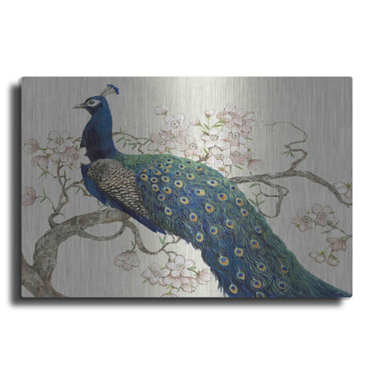Luxe Metal Art 'Peacock & Blossoms II' by Tim O'Toole, Metal Wall Art