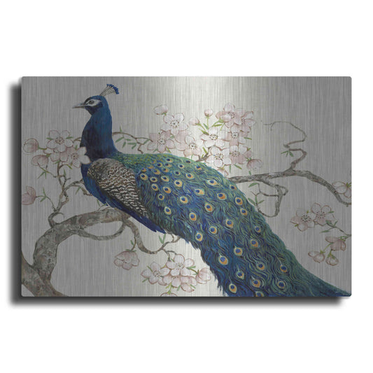 Luxe Metal Art 'Peacock & Blossoms II' by Tim O'Toole, Metal Wall Art