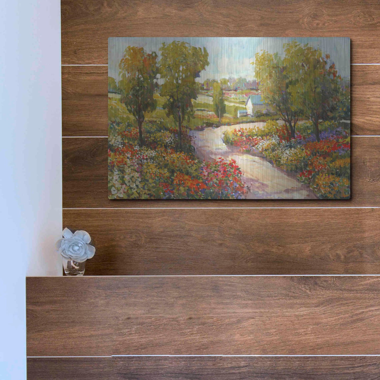 Luxe Metal Art 'Morning Walk I' by Tim O'Toole, Metal Wall Art,16x12