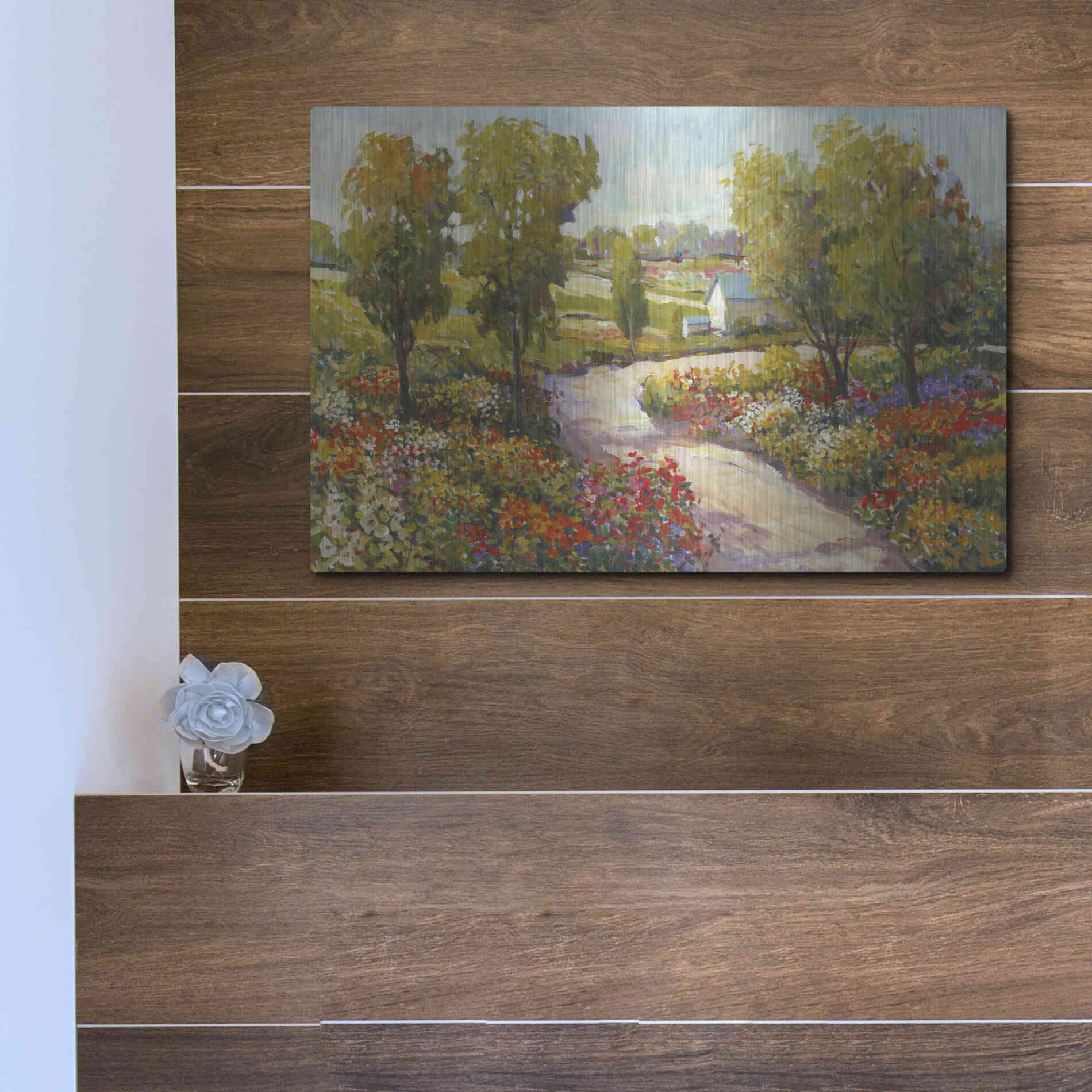 Luxe Metal Art 'Morning Walk I' by Tim O'Toole, Metal Wall Art,16x12