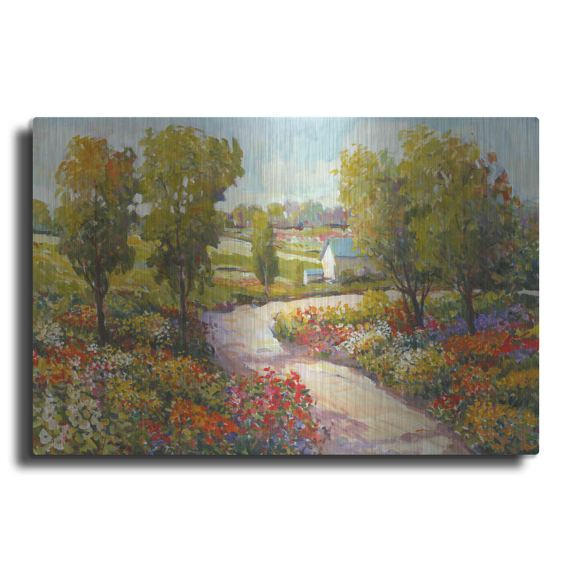 Luxe Metal Art 'Morning Walk I' by Tim O'Toole, Metal Wall Art