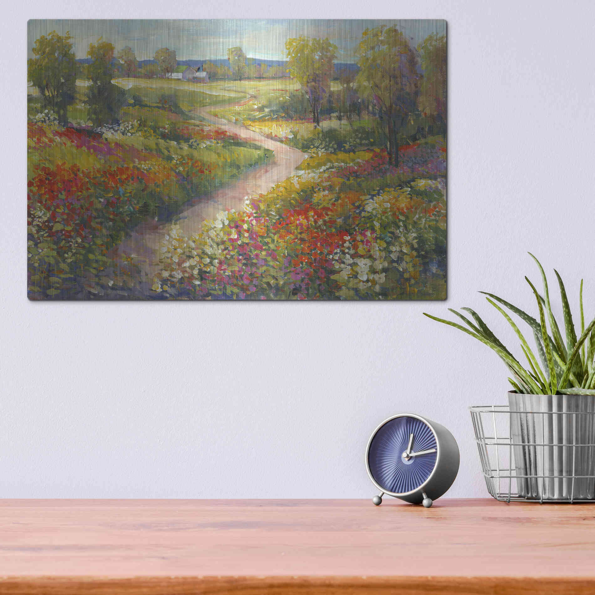 Luxe Metal Art 'Morning Walk II' by Tim O'Toole, Metal Wall Art,16x12