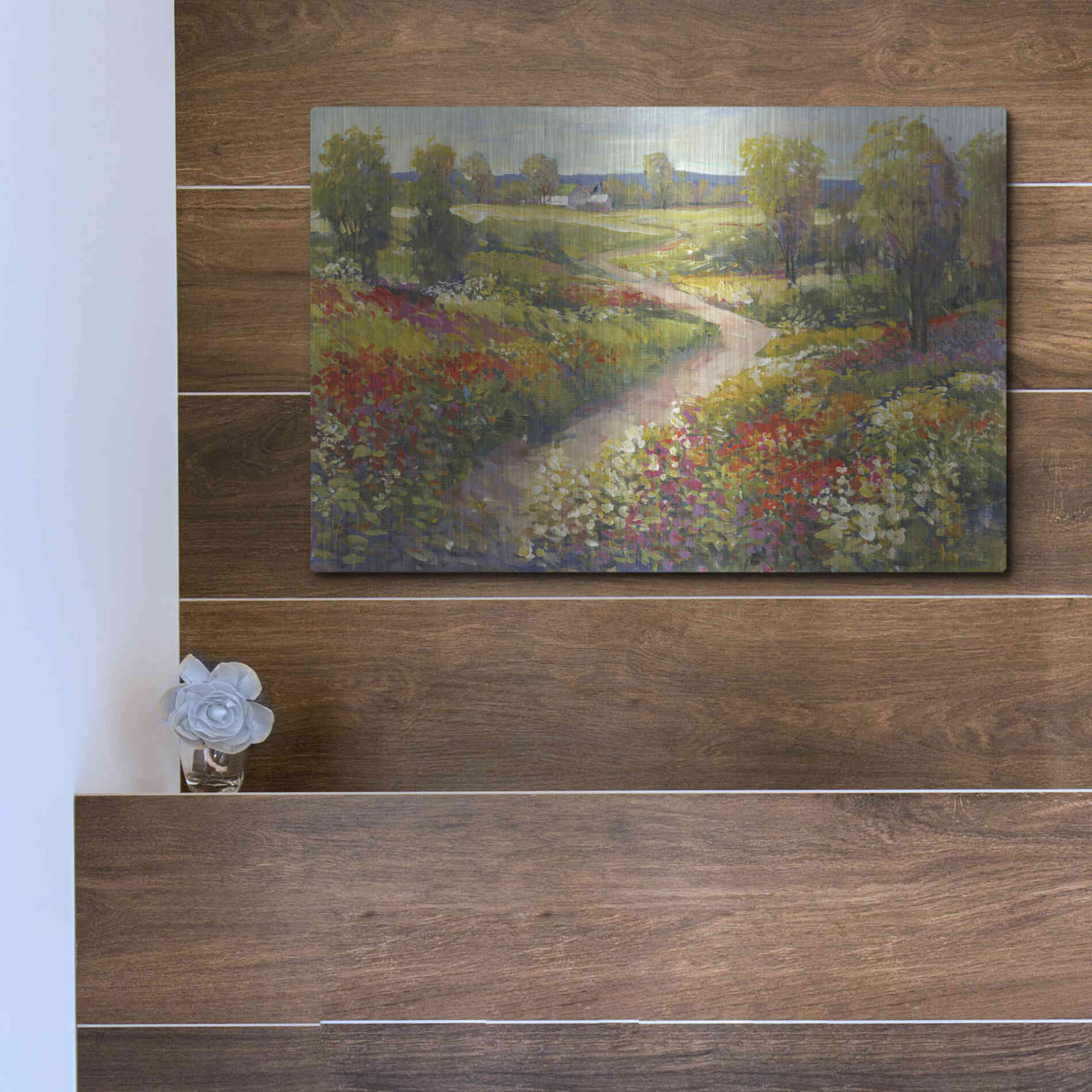 Luxe Metal Art 'Morning Walk II' by Tim O'Toole, Metal Wall Art,16x12