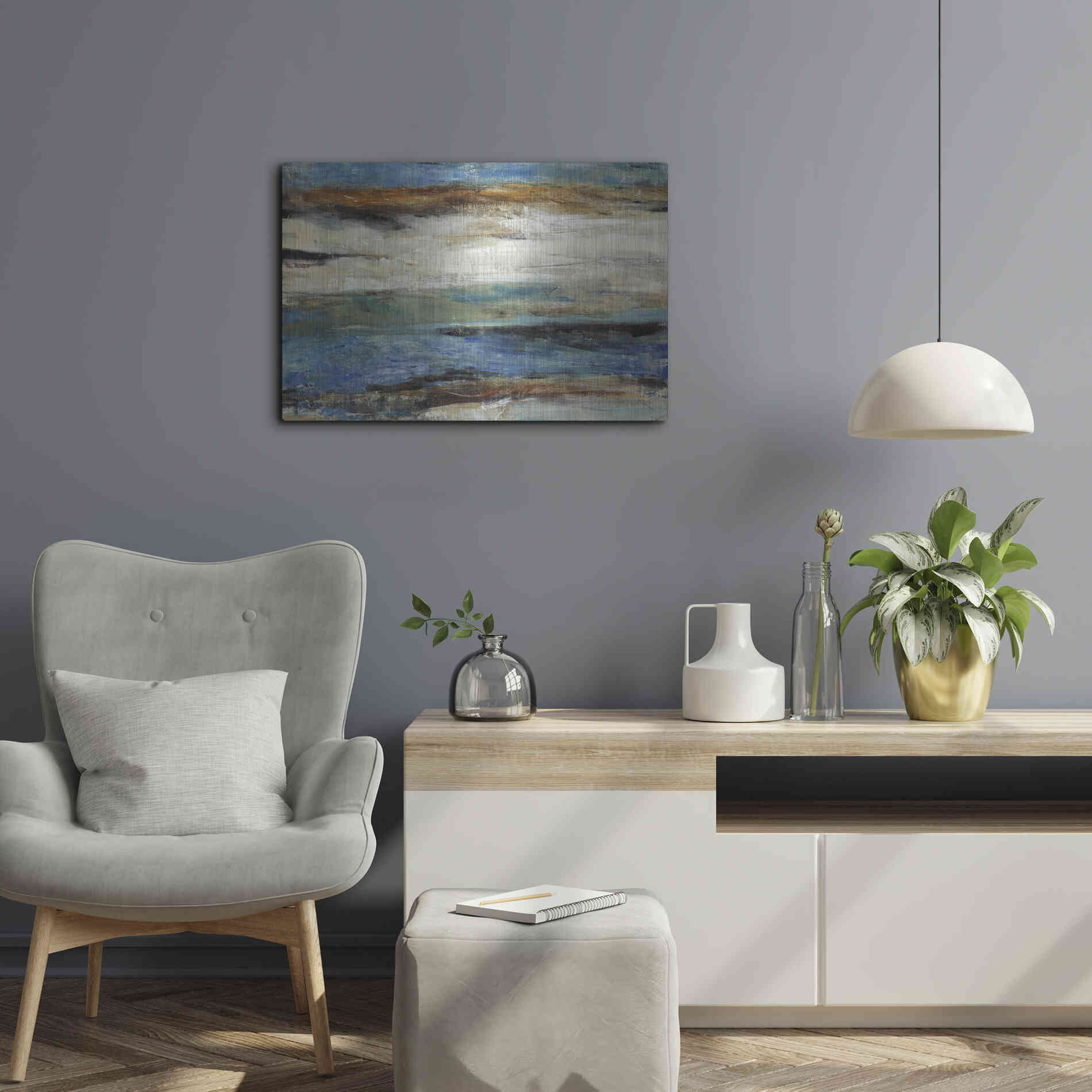 Luxe Metal Art 'Bramble I' by Tim O'Toole, Metal Wall Art,24x16