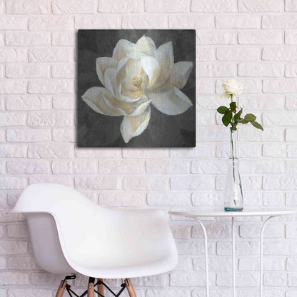 Luxe Metal Art 'Majestic Magnolia Neutral Sq' by Albena Hristova, Metal Wall Art,24x24