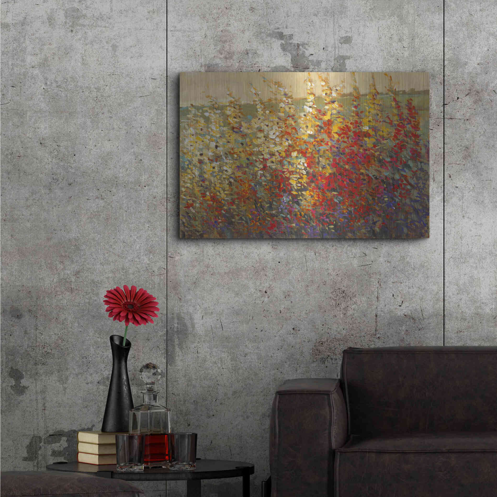 Luxe Metal Art 'Field of Spring Flowers I' by Tim O'Toole, Metal Wall Art,36x24