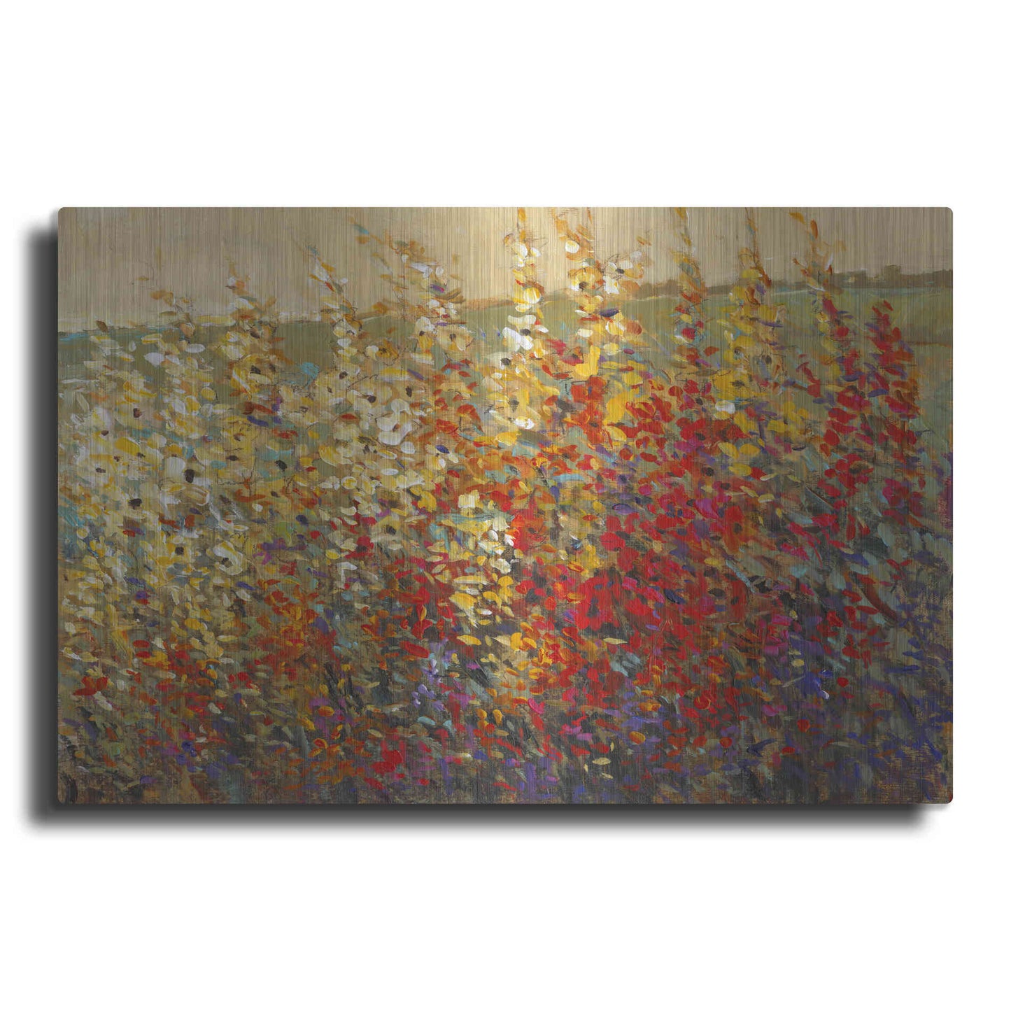 Luxe Metal Art 'Field of Spring Flowers I' by Tim O'Toole, Metal Wall Art