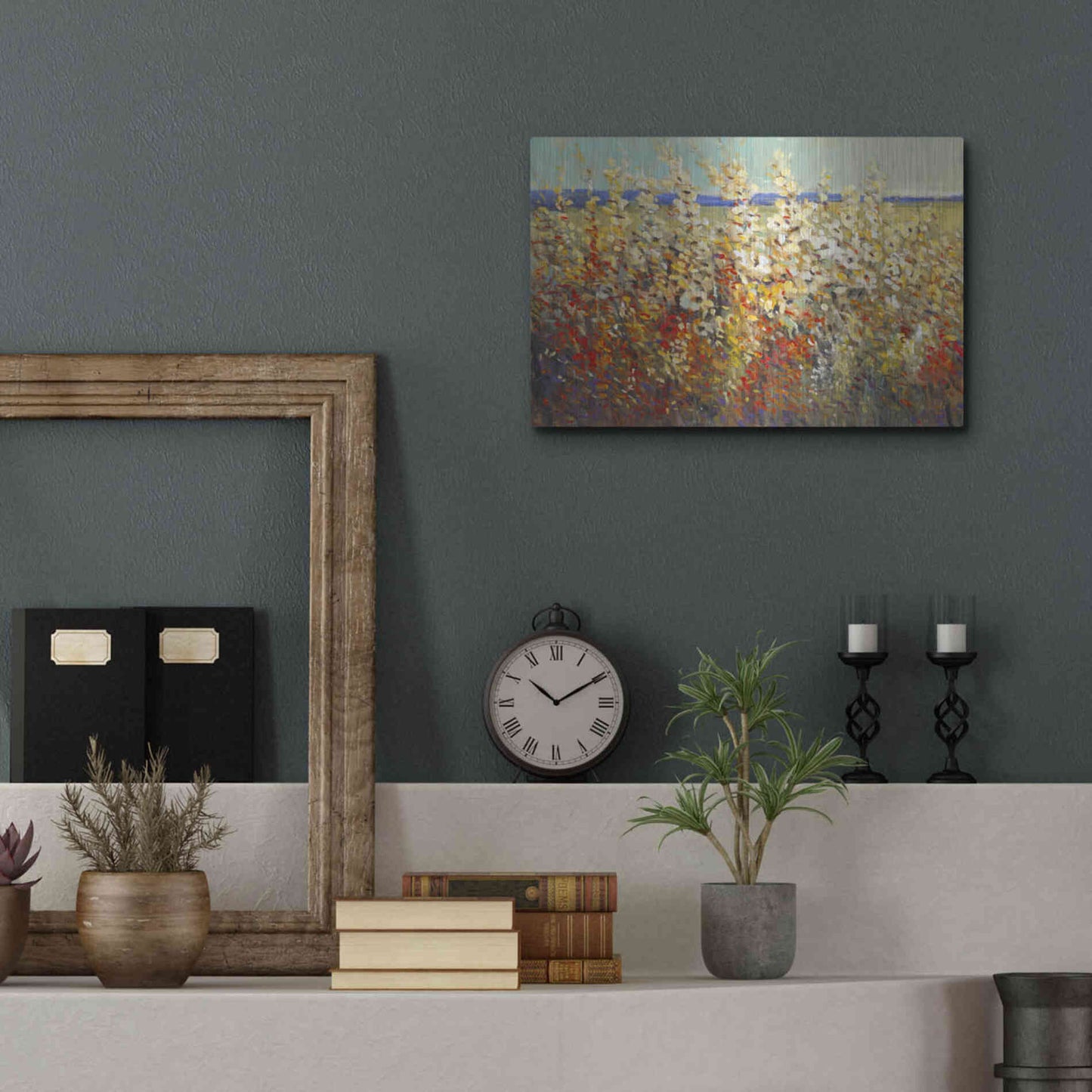 Luxe Metal Art 'Field of Spring Flowers II' by Tim O'Toole, Metal Wall Art,16x12