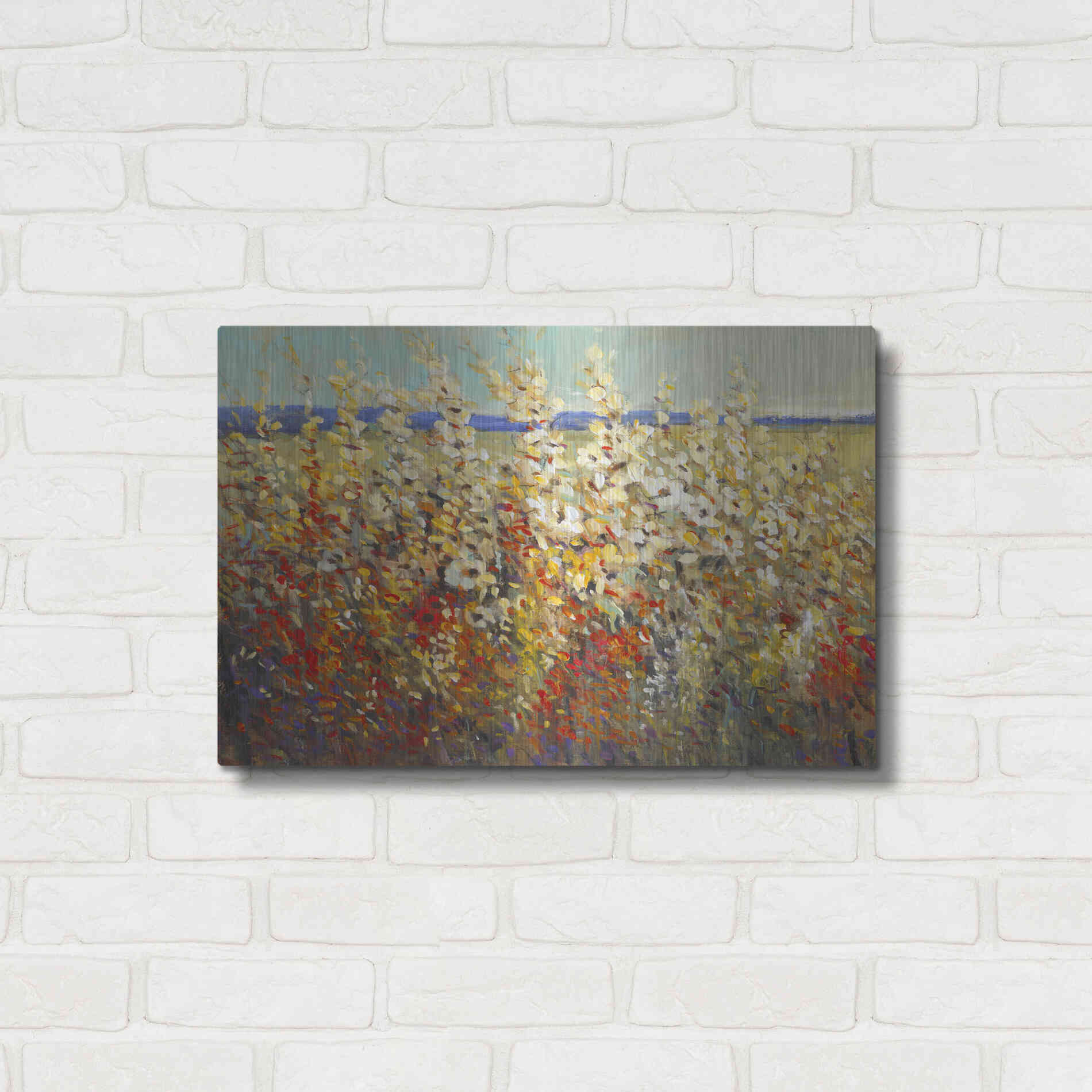 Luxe Metal Art 'Field of Spring Flowers II' by Tim O'Toole, Metal Wall Art,24x16