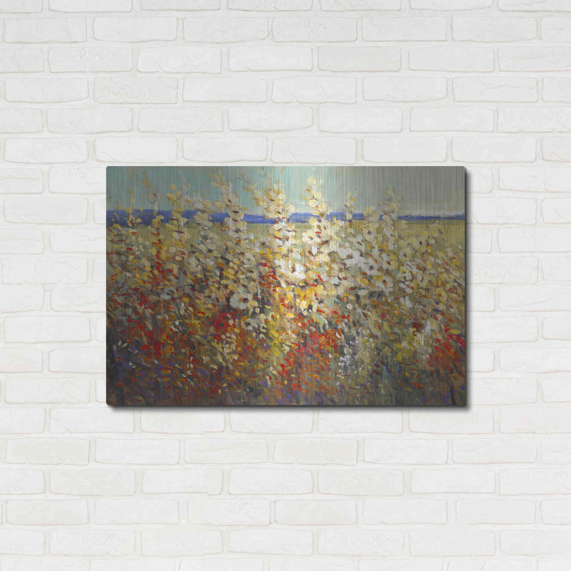 Luxe Metal Art 'Field of Spring Flowers II' by Tim O'Toole, Metal Wall Art,36x24
