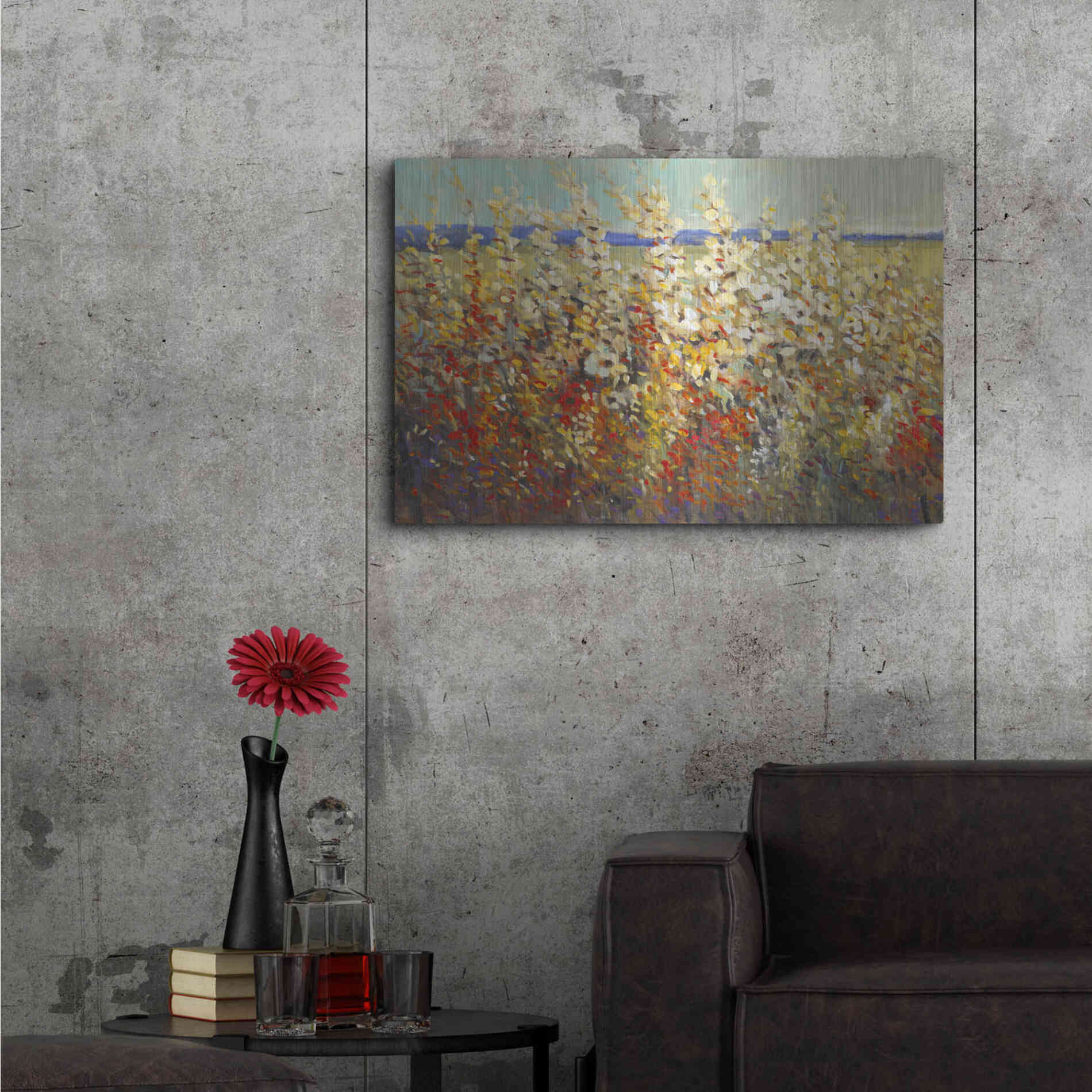 Luxe Metal Art 'Field of Spring Flowers II' by Tim O'Toole, Metal Wall Art,36x24