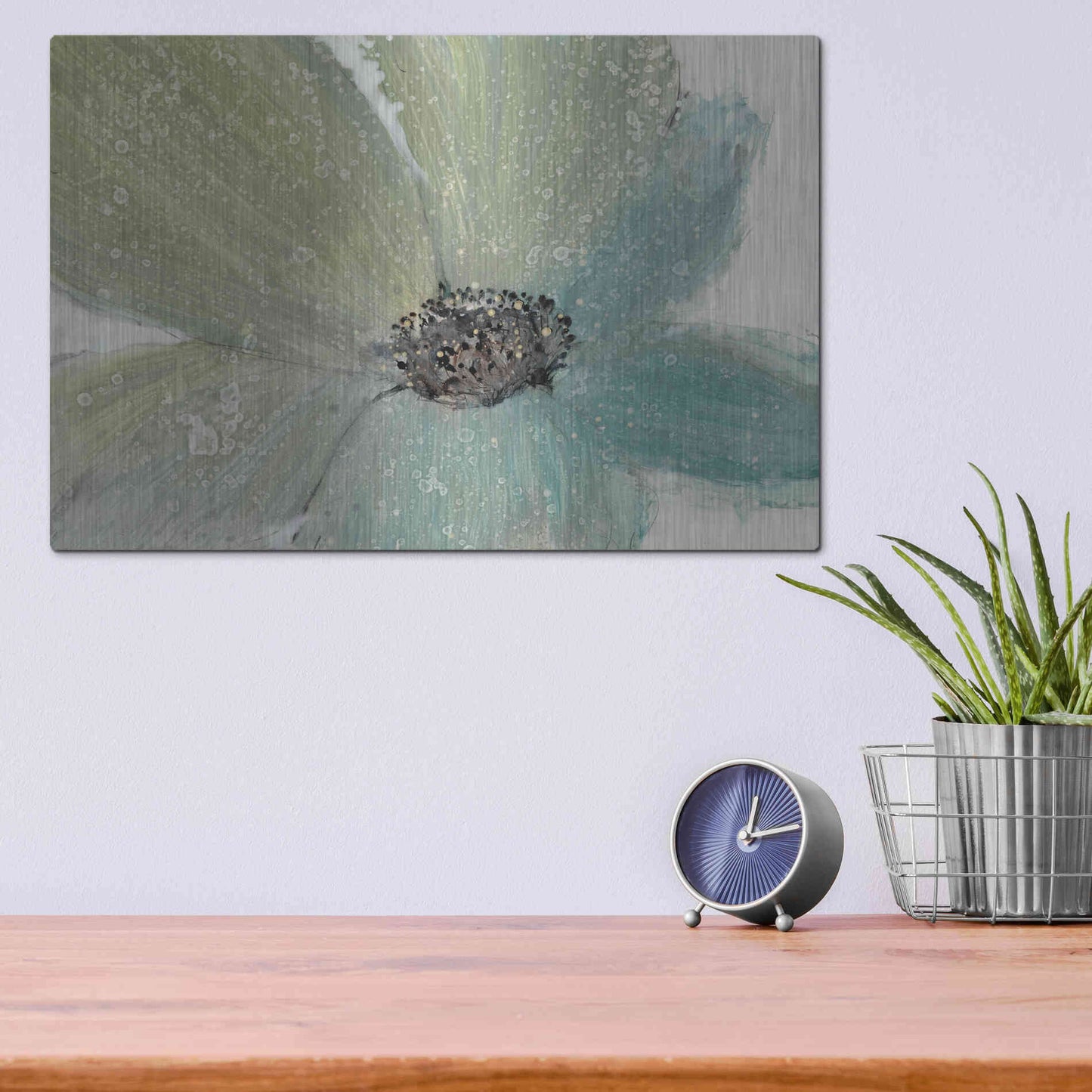 Luxe Metal Art 'Floral Spirit I' by Tim O'Toole, Metal Wall Art,16x12