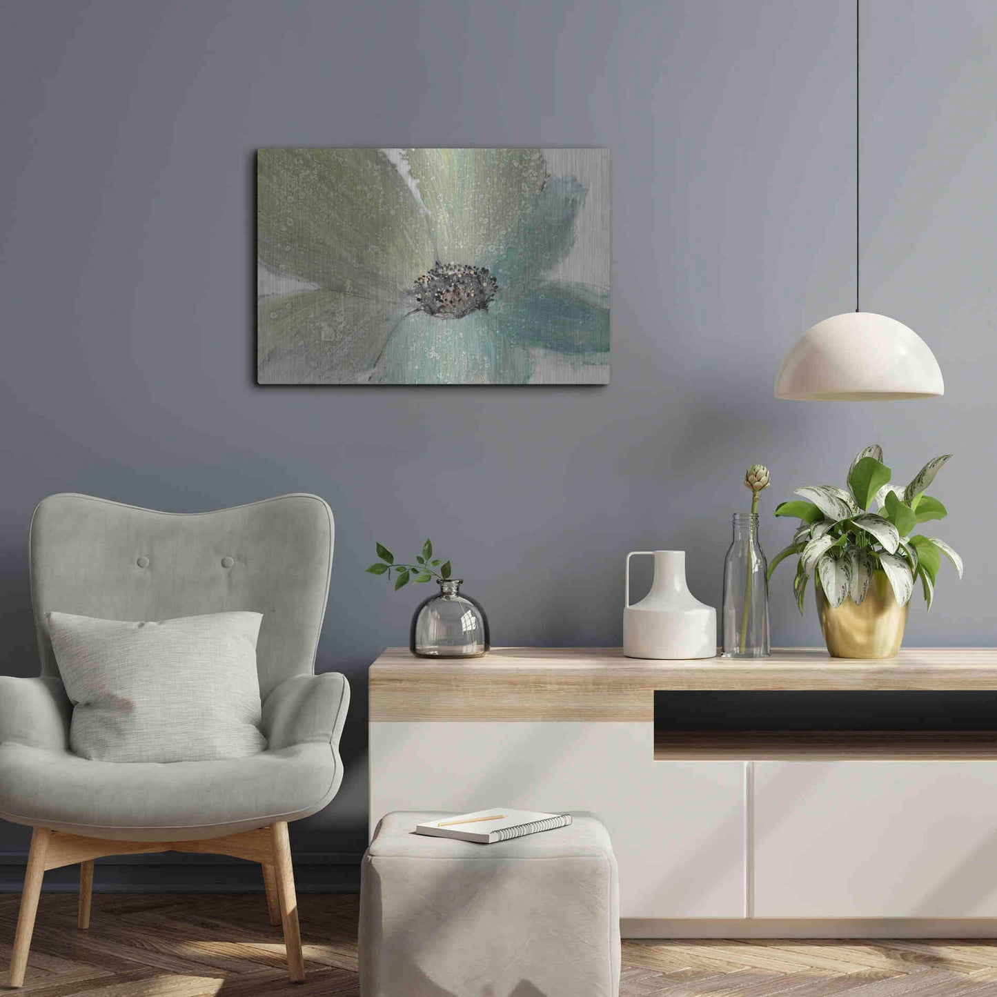 Luxe Metal Art 'Floral Spirit I' by Tim O'Toole, Metal Wall Art,24x16