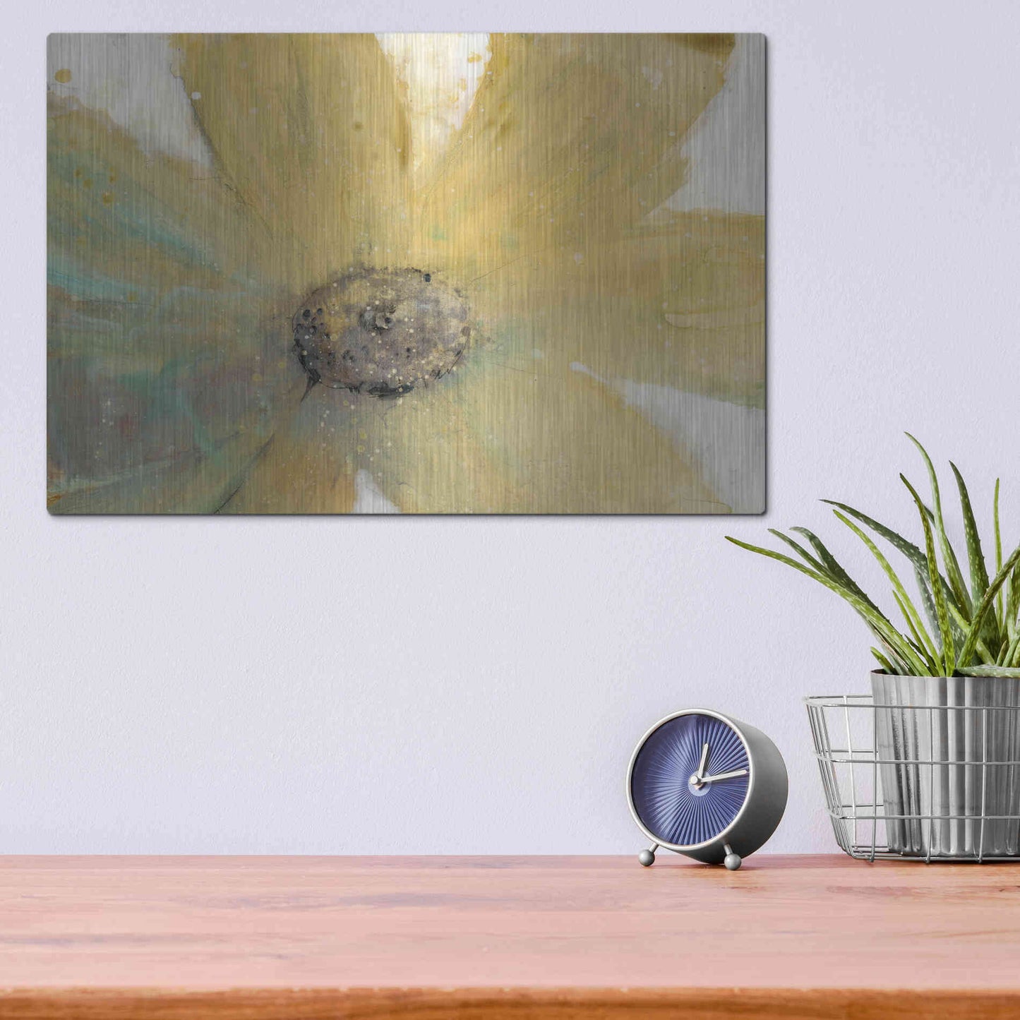 Luxe Metal Art 'Floral Spirit II' by Tim O'Toole, Metal Wall Art,16x12