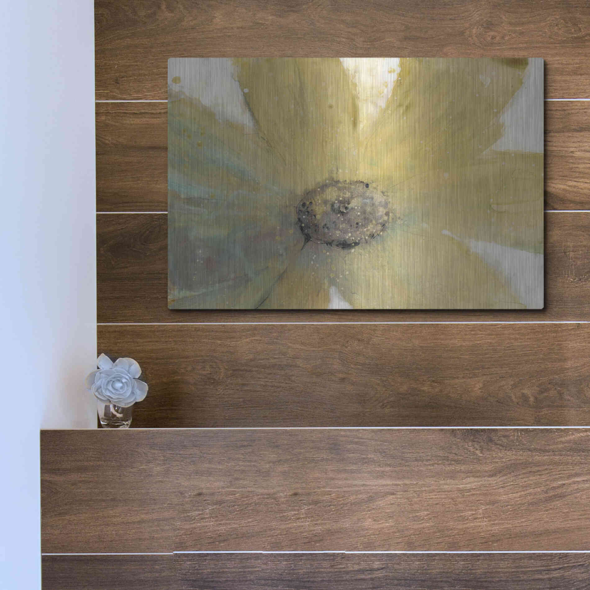 Luxe Metal Art 'Floral Spirit II' by Tim O'Toole, Metal Wall Art,16x12