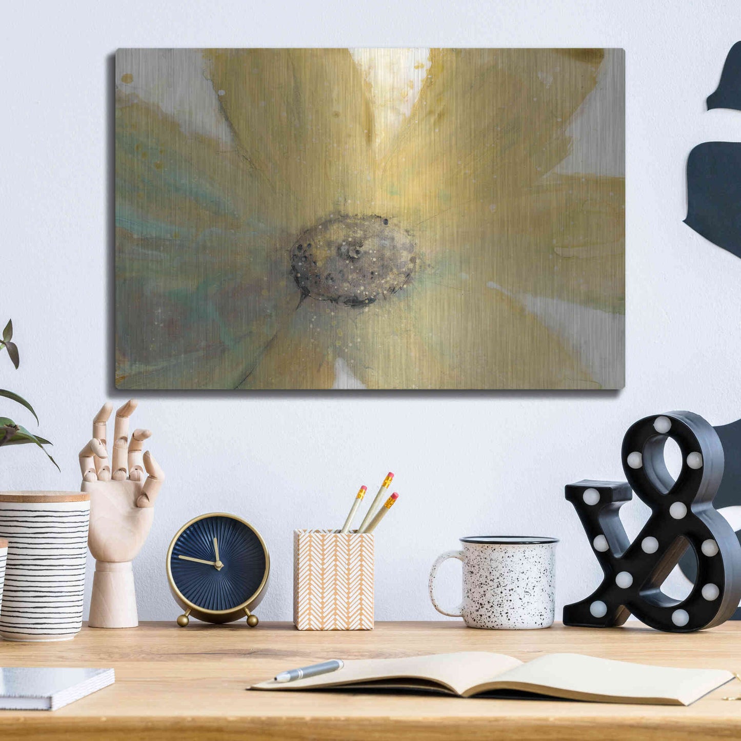 Luxe Metal Art 'Floral Spirit II' by Tim O'Toole, Metal Wall Art,16x12