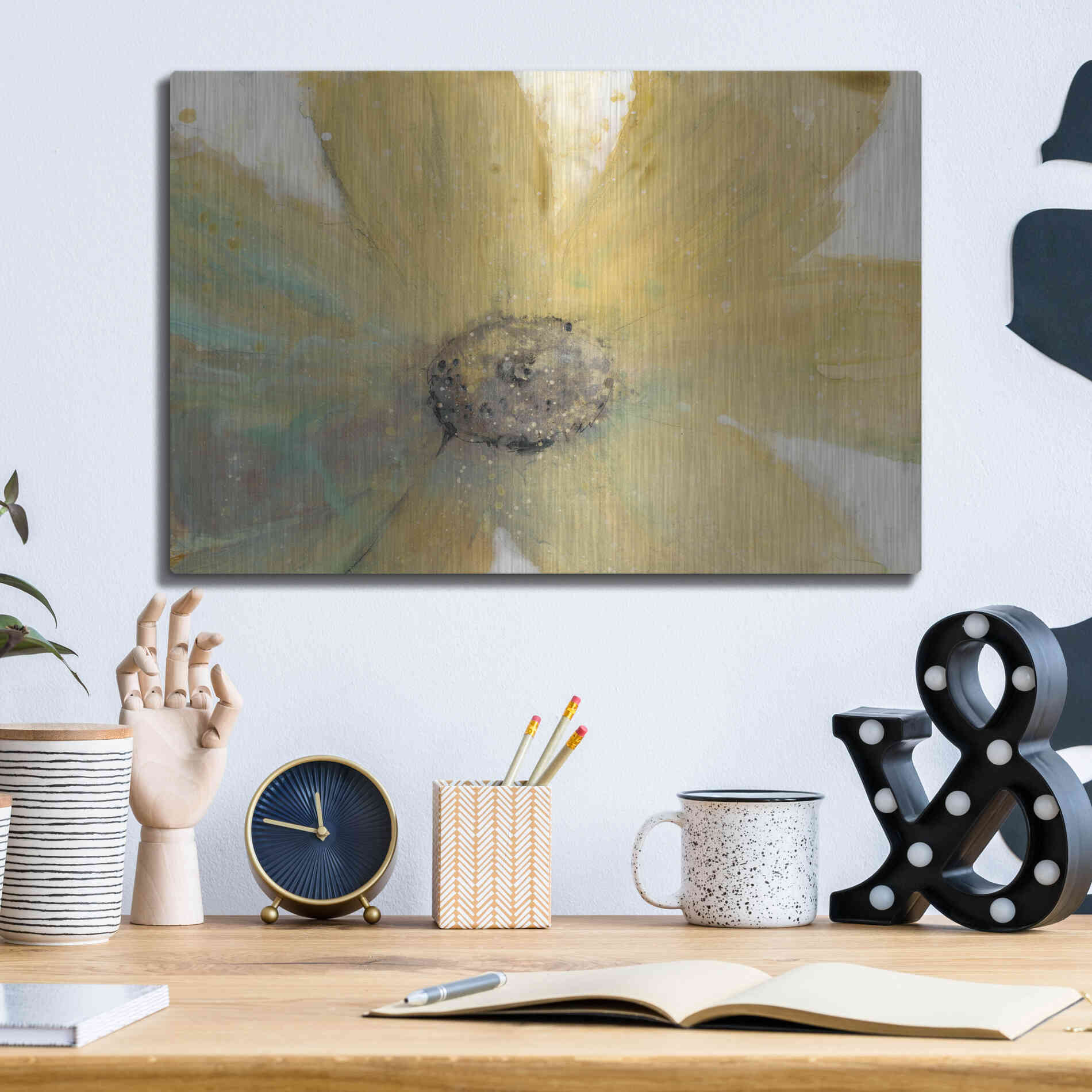 Luxe Metal Art 'Floral Spirit II' by Tim O'Toole, Metal Wall Art,16x12