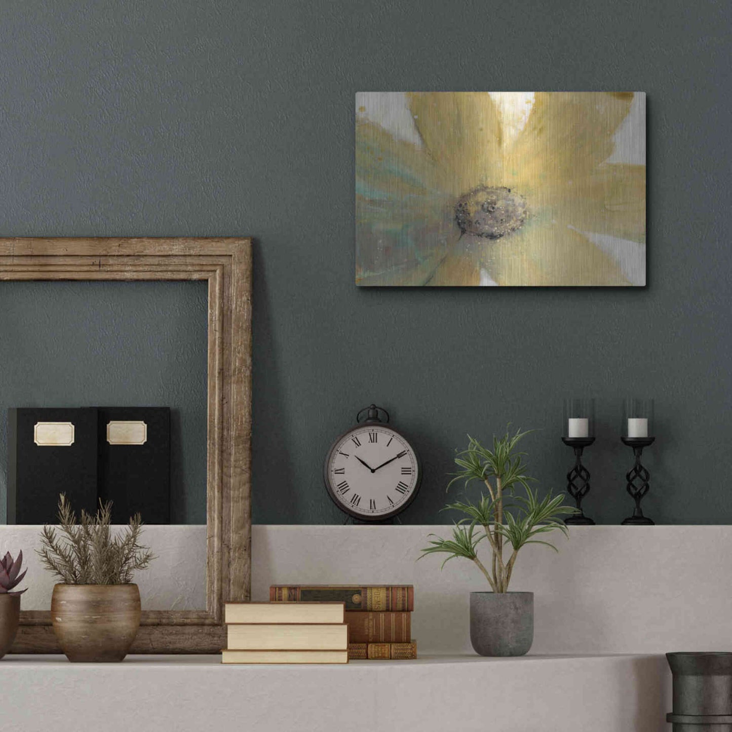 Luxe Metal Art 'Floral Spirit II' by Tim O'Toole, Metal Wall Art,16x12