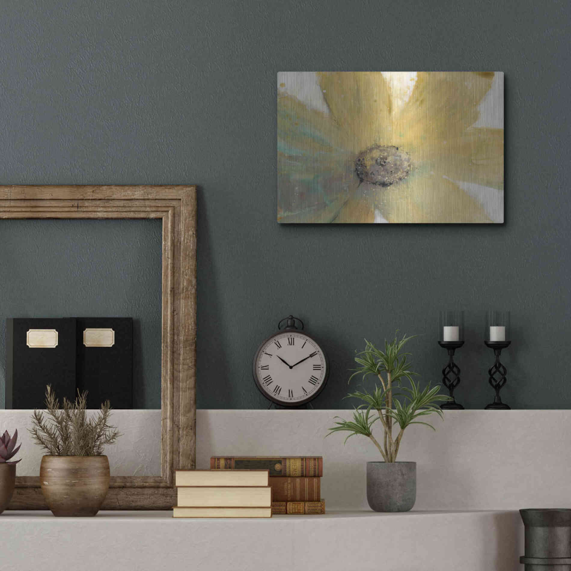 Luxe Metal Art 'Floral Spirit II' by Tim O'Toole, Metal Wall Art,16x12