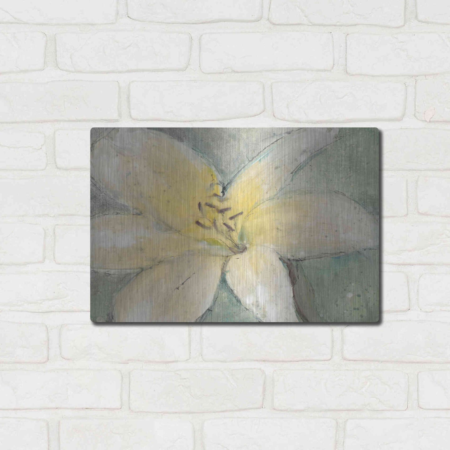 Luxe Metal Art 'Floral Spirit III' by Tim O'Toole, Metal Wall Art,16x12
