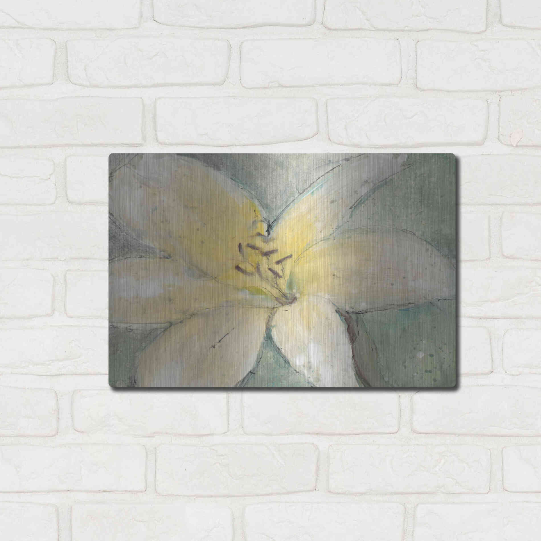 Luxe Metal Art 'Floral Spirit III' by Tim O'Toole, Metal Wall Art,16x12