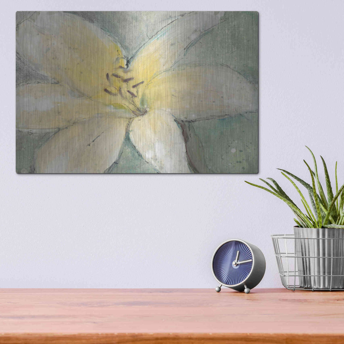 Luxe Metal Art 'Floral Spirit III' by Tim O'Toole, Metal Wall Art,16x12