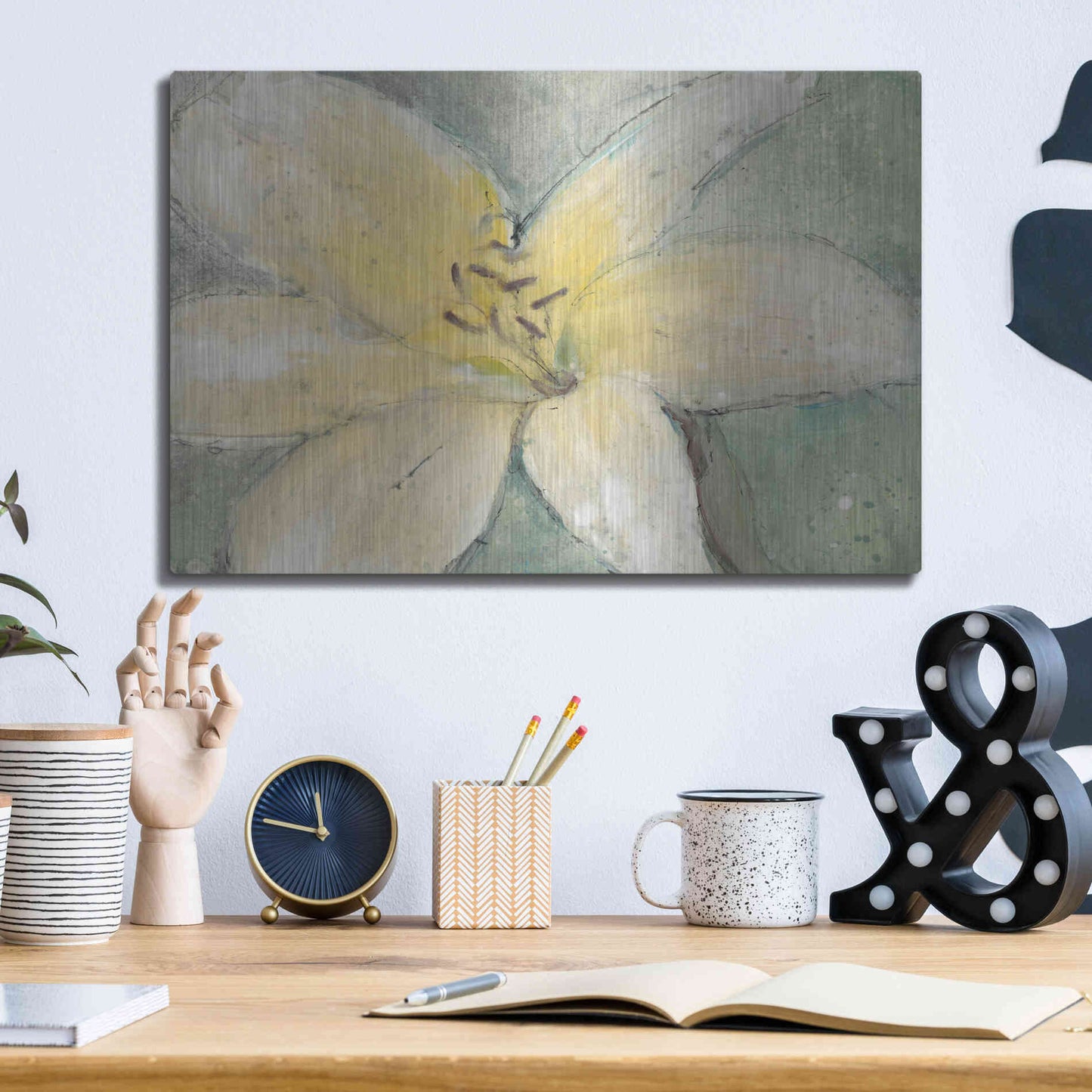 Luxe Metal Art 'Floral Spirit III' by Tim O'Toole, Metal Wall Art,16x12