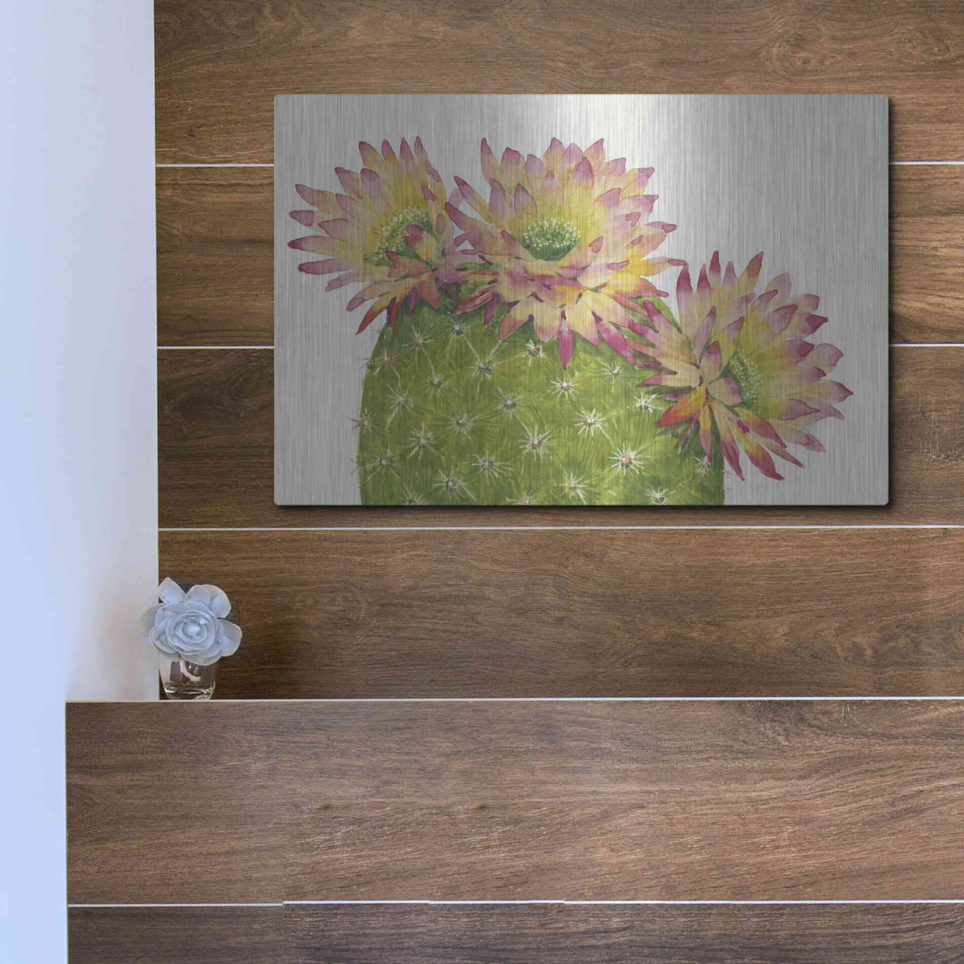 Luxe Metal Art 'Desert Blossoms I' by Tim O'Toole, Metal Wall Art,16x12