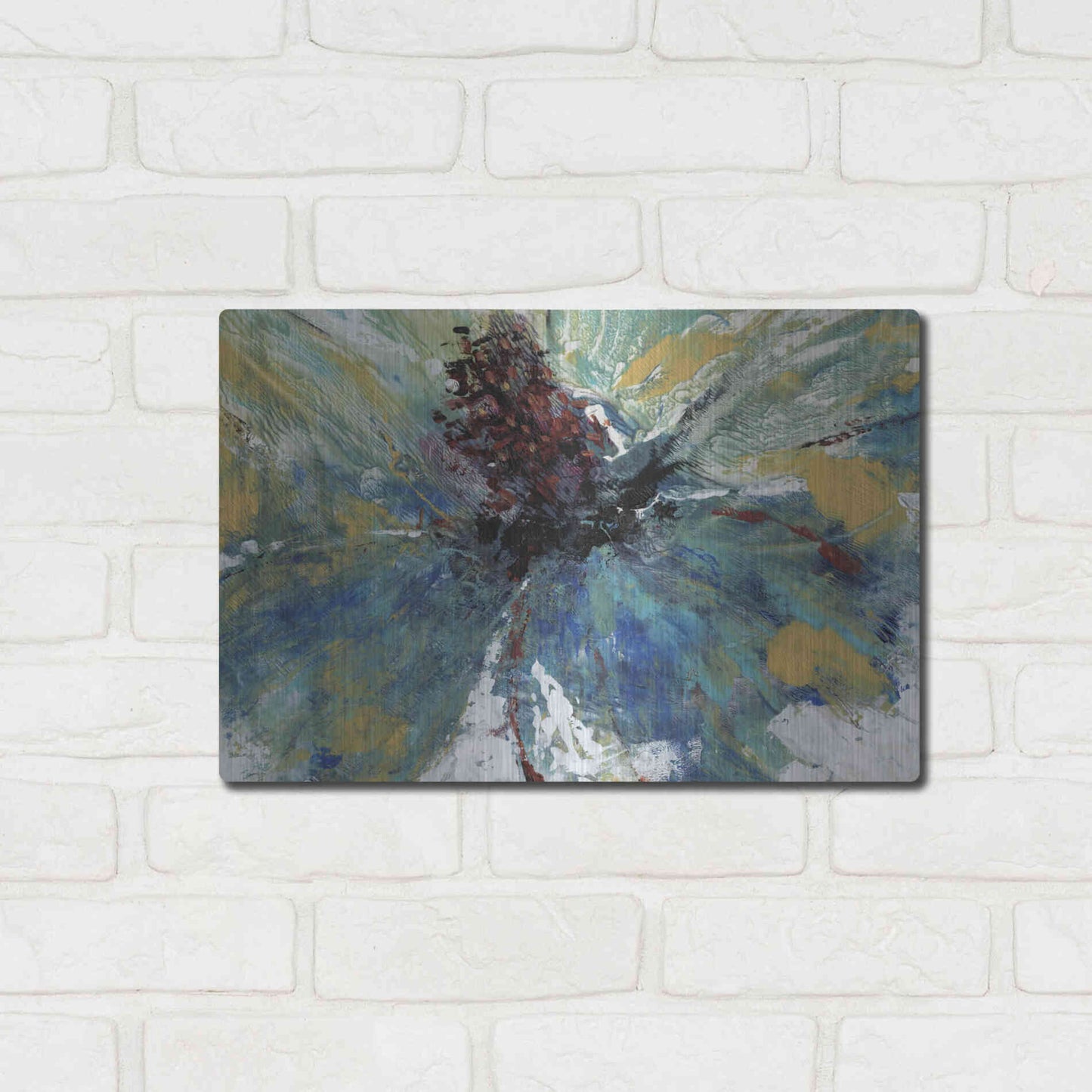 Luxe Metal Art 'Blue Splash I' by Tim O'Toole, Metal Wall Art,16x12