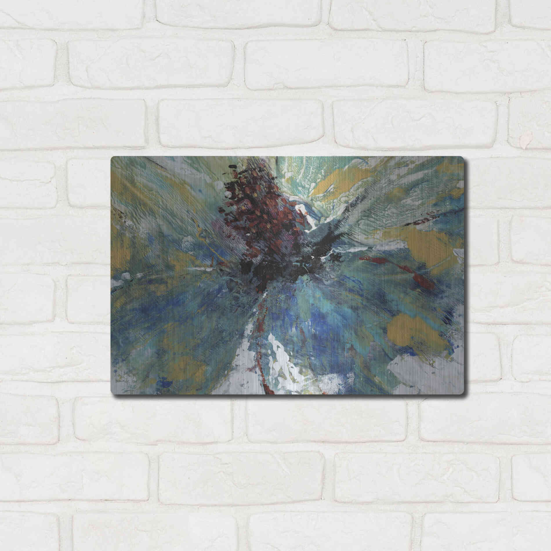 Luxe Metal Art 'Blue Splash I' by Tim O'Toole, Metal Wall Art,16x12