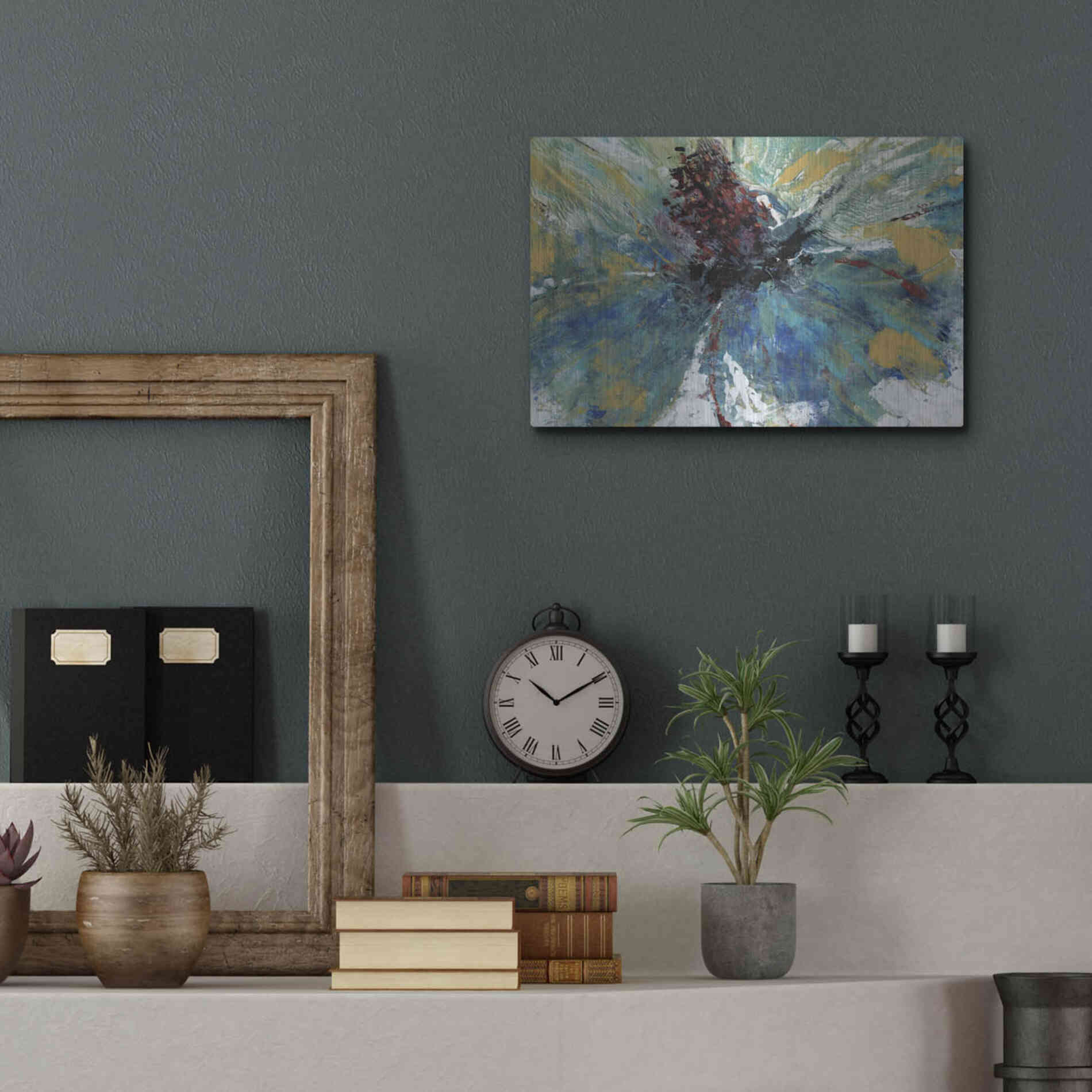 Luxe Metal Art 'Blue Splash I' by Tim O'Toole, Metal Wall Art,16x12