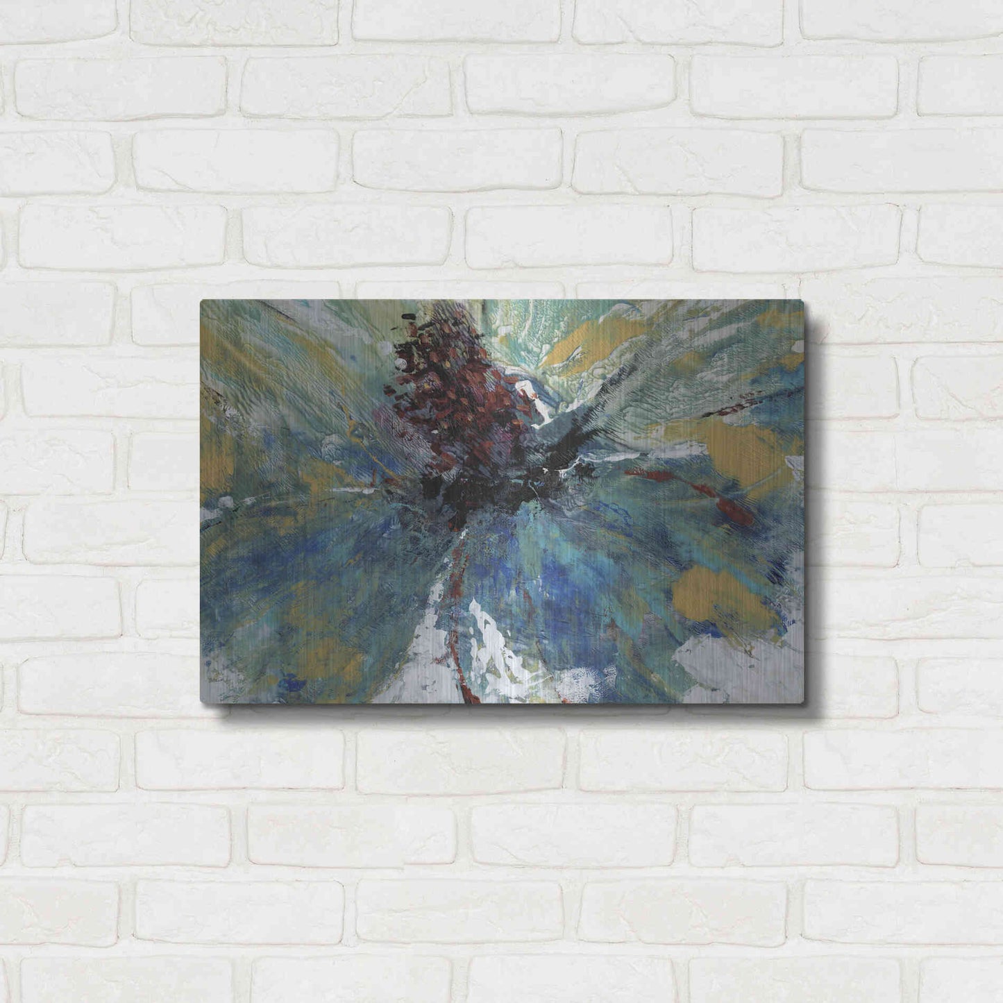 Luxe Metal Art 'Blue Splash I' by Tim O'Toole, Metal Wall Art,24x16