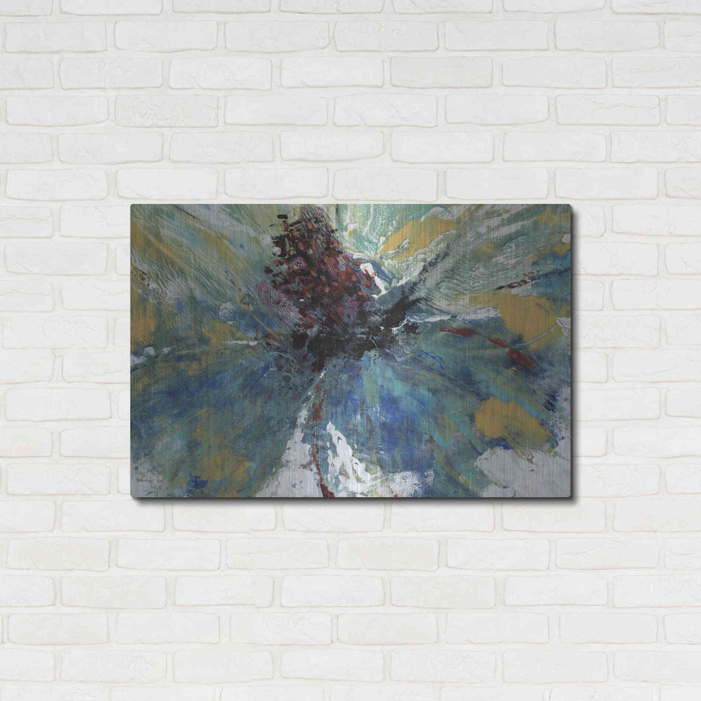 Luxe Metal Art 'Blue Splash I' by Tim O'Toole, Metal Wall Art,36x24
