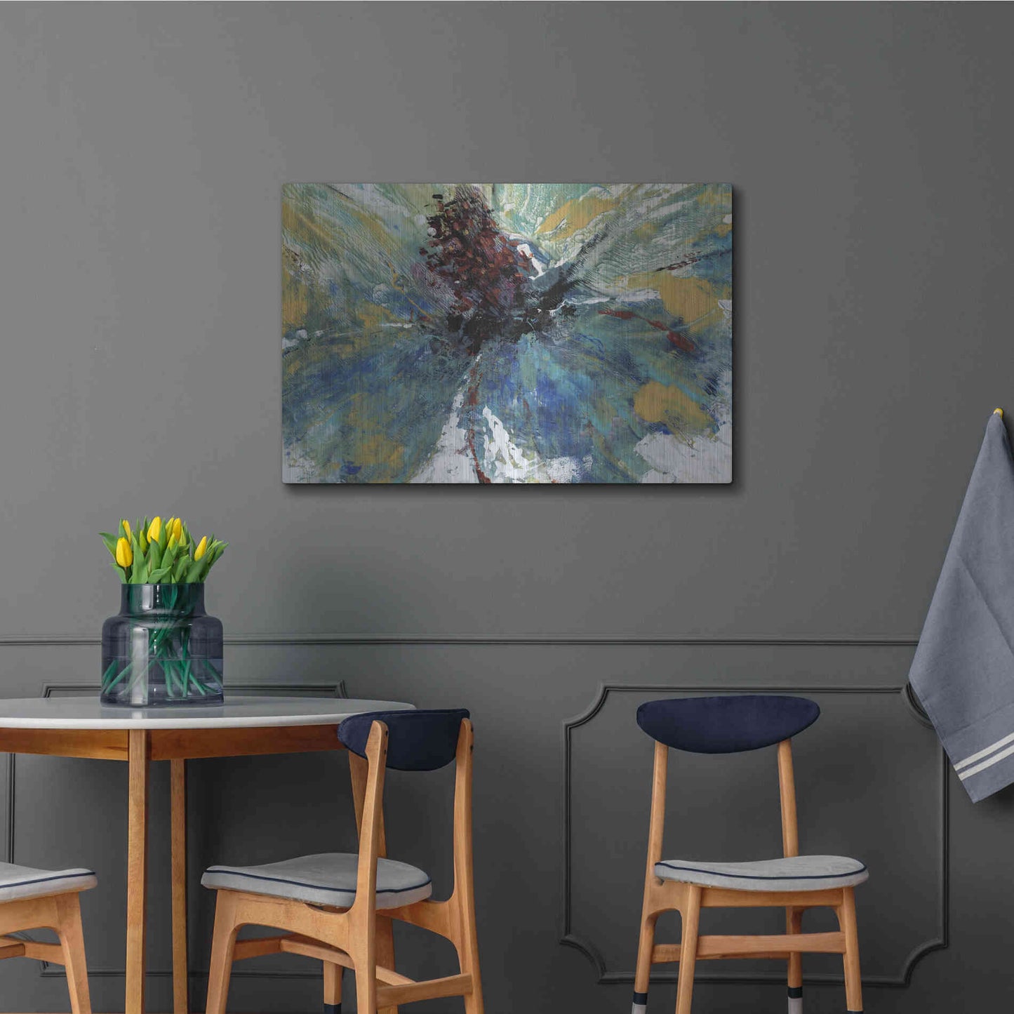 Luxe Metal Art 'Blue Splash I' by Tim O'Toole, Metal Wall Art,36x24